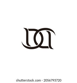 letter da linked geometric curves flat logo vector