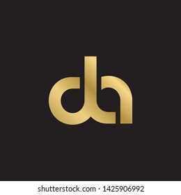 Letter da linked lowercase logo design template elements. Gold letter Isolated on black  background. Suitable for business, consulting group company.