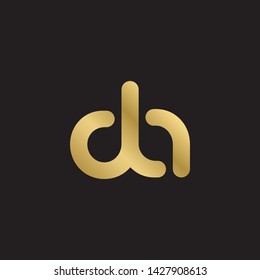 Letter da linked lowercase logo design template elements. Gold letter Isolated on black  background. Suitable for business, consulting group company.