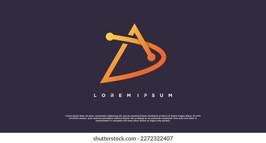 Logo-Design von Letter DA mit kreativem Technologiekonzept