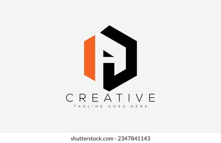 Letter DA logo design template vector illustration.