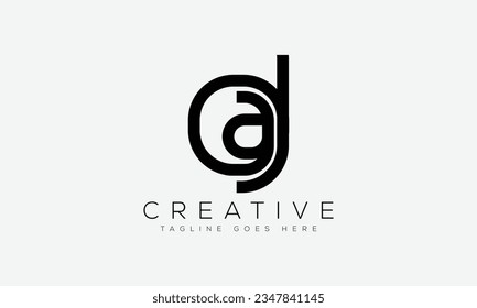 Letter DA logo design template vector illustration.