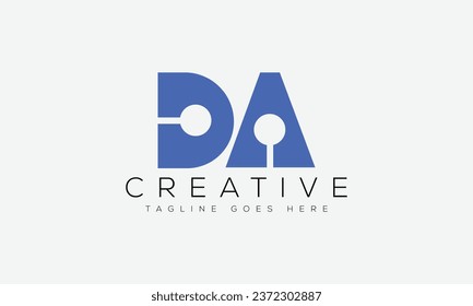 Letter DA logo design template vector illustration