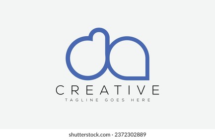 Letter DA logo design template vector illustration