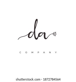 letter DA logo design vector