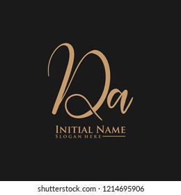 Letter Da Logo. Initial Letter Design Vector Luxury Colors