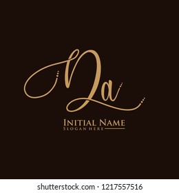 Letter DA Logo. Initial Letter Design Vector Luxury Colors