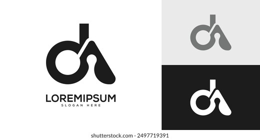 Letter DA Logo Vektor Minimal Design Template.