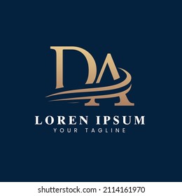 letter DA Luxury  Creative template logo