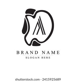 letra DA curvas simples vector logotipo, diseño del logotipo de AD ilustración vectorial