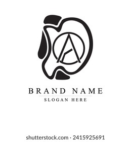 letra DA curvas simples vector logotipo, diseño del logotipo de AD ilustración vectorial