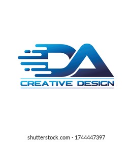 Letter DA simple logo design vector. digital icon vector illustration