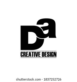 Letter DA simple logo design vector