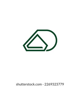 letter da triangle geometric line spiral logo vector 