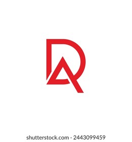 letter da triangle simple linked line logo vector 