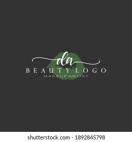 Letter DA Watercolor Lips Premade Logo Design, Logo for Makeup Artist Business Branding, Blush Beauty Boutique Logo Design, Calligraphy Logo