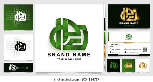 Plantilla de logotipo de monograma de carta dAa o dPa con diseño de tarjeta de visita