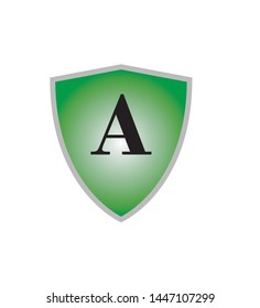 letter a with a dark green background