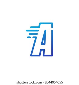 una letra guión rápido marca digital rápida línea contorno de línea símbolo de icono vectorial