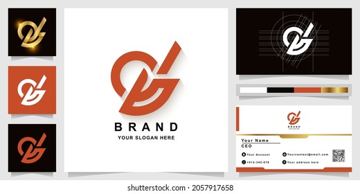 Letter db or ab monogram logo template with business card design