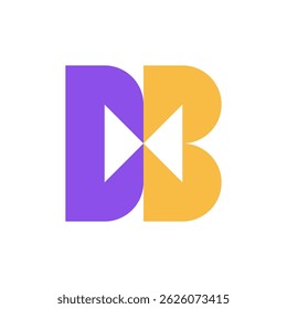 Letra DB con diseño de logotipo creativo de flecha
