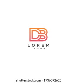 Elementos de la plantilla de diseño de iconos del logotipo BD de la carta