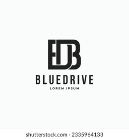 Letter DB or BD monogram bold abstract linked line logo design vector illustration