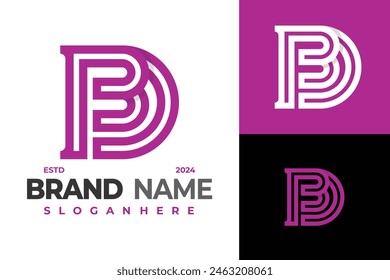 Letra DB o BD Monograma logo diseño símbolo Vector icono ilustración
