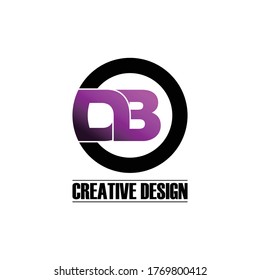 vector de diseño del icono del logotipo del círculo de la base de datos de letras. ilustración vectorial de logotipo monográfico