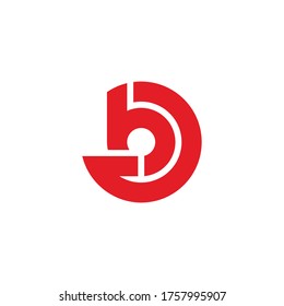 letter db circle rotation arrow geometric design logo vector