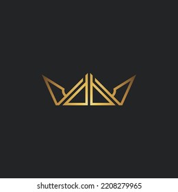 Diseño del logotipo de la corona de la base de datos de la letra. Representan El Elegante Y Elegante Liderazgo De Alto Nivel De Lujo. Para marcas de gama alta.