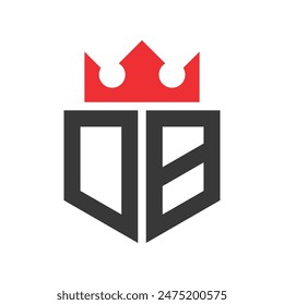 Letter DB Crown Logo. Crown on Letter DB Logo Design Template