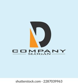 letter DB D B minimalist logo design template