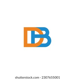 letter db fun colors simple linked geometric logo vector 