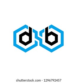 letter db geometric logo vector