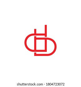 letra db líneas de solapamiento geométrico gráfico logo enlazado vector