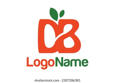 Letra DB y concepto de hoja. Muy adecuado para el símbolo, logotipo, nombre de la empresa, nombre de marca, nombre personal, icono y muchos más.