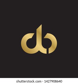 Letter db linked lowercase logo design template elements. Gold letter Isolated on black  background. Suitable for business, consulting group company.
