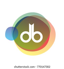 Letter DB logo with colorful splash background, letter combination logo design for creative industry, web, business and company.
