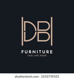 Letra DB Diseño de Logo. Logo de lujo de los muebles de DB para la decoración interior y la decoración casera