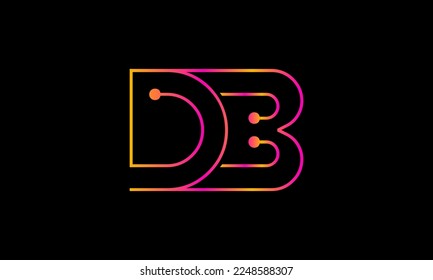 Diseño del logotipo de la base de datos de letras. Vector de diseño de monograma del logotipo de DB