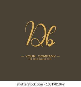 Letter Db Logo. Initial Letter Design Vector Luxury Colors