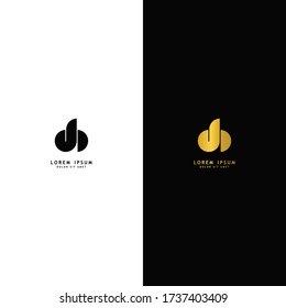 Letter db lowercase logo design template elements. Gold letter isolated on black background. Black letter isolated on white background. Suitable for business, consulting group company.