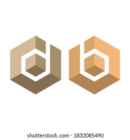 Vector de logotipo 3D. B Diseño del logotipo. Diseño del logotipo 3D. Diseño del logotipo D.Letras 3d. Carta. Diseño