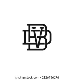 Letter of DBV, BDV, VBD, or DVB initial logo icon sign symbol vector illustration