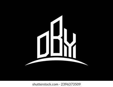 Letra DBY construyendo plantilla de diseño de logotipo de monograma vectorial. Construyendo el logotipo de Shape DBY.
