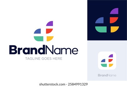 Letter DC, CD logo design, modern abstract geometric colorful design illustrations, Logotype concept symbol icon vector templates, Usable for Growing Business, Branding, Identity, Marketing, etc.