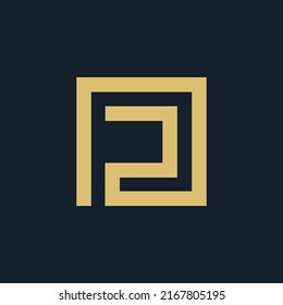 Letter DC combine wiht  square logo