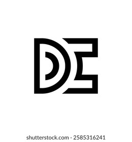 Letter Dc line art creative initial typography logo