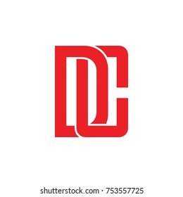 letter dc linked 3d design logo vector